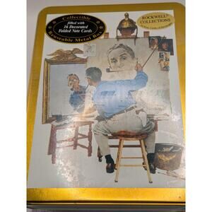 THE SATURDAY EVENING POST Norman Rockwell Centennial Note Card Tin 1994 NEW